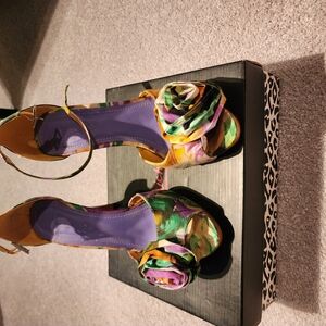 Anne Michelle Purple and Green Artistic Heels